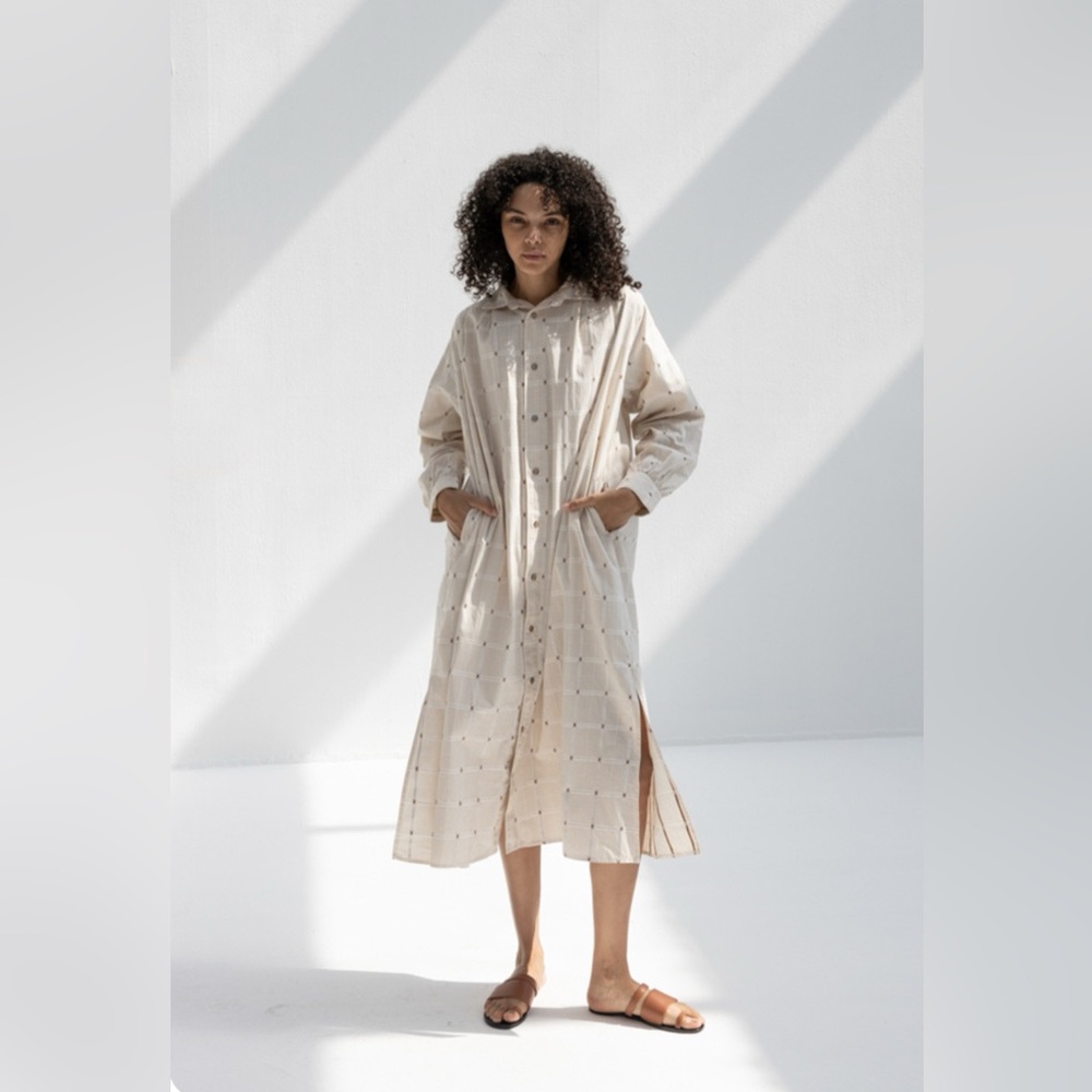 Ichi Antiquities Cotton Dobby Dress